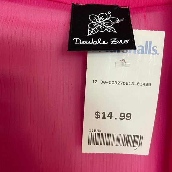 Double Zero pink scoop neck sheer dress - Picture 3 of 3